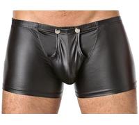 Boxer pour homme avec fermeture Aspect latex/vinyle Effet mouillé, Noir , XXL