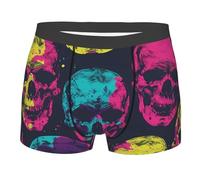 Boxer pour homme avec imprimé tête de mort, doux, confortable, respirant, entrejambe de 10,2 cm, Tête de mort 1, XXL