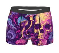 Boxer pour homme avec imprimé tête de mort, doux, confortable, respirant, entrejambe de 10,2 cm, Tête de mort 3., XL