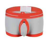 Boxer pour homme avec nez d'éléphant léger et slutty Boyshort à sangle rehausseur de poitrine d'éléphant en coton sous-vêtements boxeurs classiques d'entraînement coquins sports, gris, L