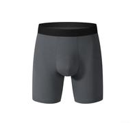Boxer pour homme avec poche bombée et couverture intégrale de la jambe, mélange de polyester et d'élasthanne pour la rétention de forme et (gris foncé)