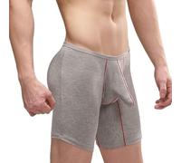 Boxer pour homme avec poche d'éléphant respirant Sissy Pouch Jock Strap Bulge Enhancement Elephant Nose Sous-vêtements Boxer Slip Boxer Slip Slip Confortable Sports Cheeky Soft, gris, XL