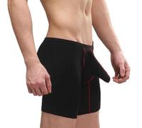 Boxer pour homme avec poche d'éléphant respirant Sissy Pouch Jock Strap Bulge Enhancement Elephant Nose Sous-vêtements Boxer Slip Boxer Slip Slip Confortable Sports Cheeky Soft, Noir , M