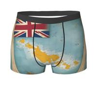 Boxer pour Homme Carte des Îles Turques-Et-Caïques02 Caleçon pour Hommes Durabilité sous-Vêtement Élégant Boxeur Extensible Élastique pour Adaptés À Toutes Occasions Sports M