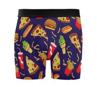 Boxer pour homme - Doux et confortable - Extensible - Couture d'entrejambe de 10,2 cm - Style 1286, Malbouffe, S