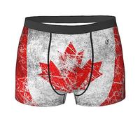 Boxer pour homme Drapeau du Canada (multi-facettes) Boxer élastique pour homme, noir, Medium