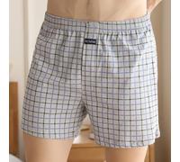Boxer pour homme en coton coupe ample à carreaux (gris XL)