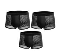 Boxer pour homme - En coton - Sans étiquette qui gratte - Respirant et doux - Idéal pour le sport et la vie quotidienne - Pas d'étiquette irritante et taille confortable, Noir x 3, XXL