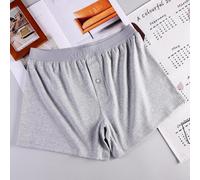 Boxer pour homme fabriqué en coton et élasthanne, le profil mi-taille assure une couverture équilibrée et une facilité de mouvement (M gris)