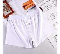 Boxer pour homme fabriqué en coton et élasthanne, profil mi-taille assurant une couverture équilibrée et une facilité de mouvement (taille M, blanc)