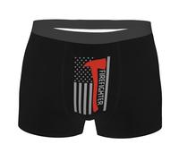 Boxer pour Homme Firefighter Axe Red Flag Caleçon Boxeur Confortables Boxer Homme Élégant sous-Vêtement pour Sports Anniversaire Adaptés À Toutes Occasions L