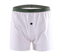 Boxer pour homme - Grande taille - En coton - Taille élastique - Style rétro - Avec boutonnière - Sous-vêtements - Coupe idéale pour le quotidien - Sans étiquette qui gratte, Blanc., L