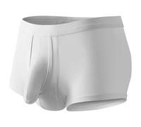 Boxer pour homme - Housse de pénis - En coton - Style rétro - Hipster - En microfibre - Stretch - Confortable - Sous-vêtements pour homme, Blanc., XL