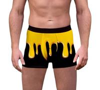 Boxer pour homme - Imprimé 3D - Taille moyenne - Short rétro - Doux et respirant - Stretch - Confortable - Sous-vêtements légers pour hommes - Joli pantalon de boxe décontracté, Noir , M