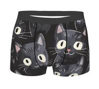 Boxer pour homme imprimé chats doux, confortables et respirants avec entrejambe de 10,2 cm, Chats 9, L