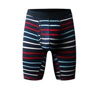 Boxer pour homme - Jambes longues - Pour le sport, le fitness, le sport, le fitness, les sous-vêtements - Rétro - Jambe longue - En coton, B blanc., XXXL