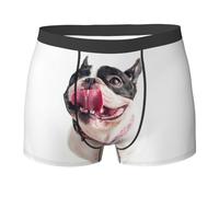 Boxer pour Homme, Motif Bouledogue français, Motif Chien Curieux et Heureux, Confortable et Extensible