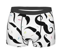 Boxer pour homme, moustache drôle et mignon, élastique, convient pour les loisirs, le sport et les affaires, Noir , S