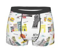 Boxer pour Homme New York Caleçon Boxeur Respirant sous-Vêtement Élégant Caleçon pour Hommes pour Sports Adaptés À Toutes Occasions Élastique XXL