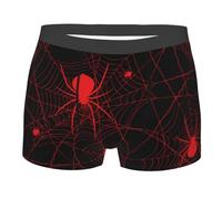 Boxer pour Homme Red Spider on The Web Caleçon Boxeur Respirant Caleçon pour Hommes Élégant sous-Vêtement pour Petit Ami Anniversaire Élastique M