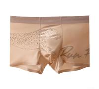 Boxer pour homme sans couture avec tissu en soie glacée respirante, poche élastique pour un confort et un soutien quotidiens, sous-vêtements de style fin (XL, jaune clair)