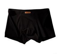 Boxer pour homme, sans couture, Ice Silk, respirant, doux (noir, XL)