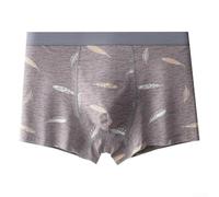 Boxer pour homme sans couture respirant avec imprimé plumes, fin et confortable, pour toutes les saisons, taille moyenne (6XL, rouge)