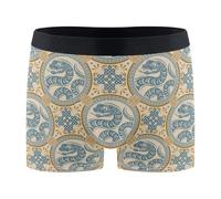 Boxer pour Homme Signe du Zodiaque du Serpent Boxer Homme Durabilité Caleçon pour Hommes Élégant sous-Vêtement pour Petit Ami Sports Élastique L