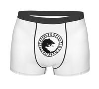 Boxer pour Homme The Wolf of Yin and Yang sous-Vêtement Élégant Caleçon pour Hommes Durabilité Caleçon Boxeur pour Sports Adaptés À Toutes Occasions Élastique L