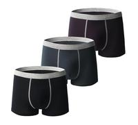 Boxer pour homme ultra absorbant en coton doux sans couture anti-fuite lavable et réutilisable, 3 pièces - E, L
