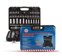 Boxer Professional Tools Jeu de clés à douilles professionnelles - 172 pièces , clés à douilles 1/4", 3/8" et 1/2", acier CrV