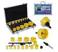 Boxer Professional Tools Jeu de forets pour scie cloche - 19 pièces de forets pour scie cloche pour métal et acier inoxydable 19mm-76mm