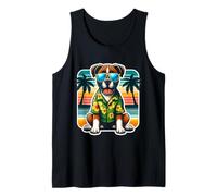 Boxer propriétaire de chien Summer Vibes Vacation Tropical Holiday Retro Débardeur