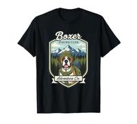Boxer Randonnée Club Mountain Adventure Vintage Mom Dog T-Shirt