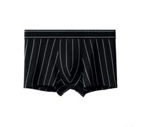 Boxer rayé en polyester élasthanne XL | Taille moyenne, support de poche bombé, motif rayé, tailles L-3XL, taille 45-87 kg (noir L)