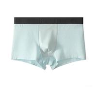 Boxer rayé taille moyenne pour homme avec tissu en coton élasthanne et pochette ergonomique pour un style de vie actif (L bleu)