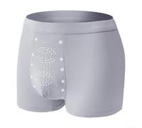 Boxer respirant en graphène, sous-vêtements sans traces, pour un style de vie actif et une relaxation à la maison (XL, argenté)