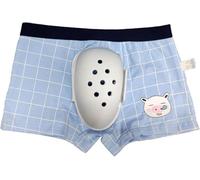 Boxer Respirant pour Garçons après Circoncision, Sous-vêtement de Protection Circoncision, Pantalon de Récupération Chirurgicale, Slip de Convalescence pour Soins Quotidiens(Blue,CHILD 2XL)