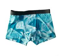 Boxer respirant pour homme avec poche en soie glacée absorbant la transpiration Sous-vêtement taille mi-haute en nylon Spandex (2XL bleu)
