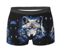 Boxer respirant pour homme avec tête de loup confortable et doux, Noir , S