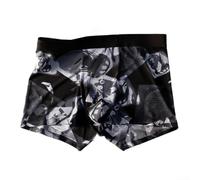 Boxer respirant pour homme en tissu de soie glacée absorbant la transpiration nylon élasthanne taille moyenne confortable (2XL noir)