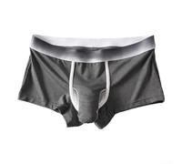 Boxer respirant pour homme sur le thème de l'éléphant avec pochette, sous-vêtements légers en polyester élasthanne pour un usage quotidien (taille L, noir)