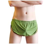 Boxer respirant pour homme - Tendance - Sans couture - Deux pièces - Pantalon d'intérieur avec intégré décontracté pour un confort tout au long de la journée, Vert, M