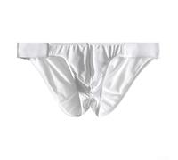Boxer respirant taille basse en soie glacée pour homme avec tissu en maille et élasticité moyenne, sous-vêtements de couleur unie pour un sommeil confortable et une utilisation à la maison (taille XL