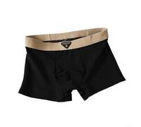 Boxer respirant taille moyenne pour homme en tissu fin de couleur unie pour un style de vie actif (L noir)