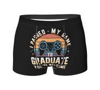 Boxer rétro « I Paused My Game to Graduate You're Welcome » pour garçons et hommes, ultra doux et respirant, style1111, Blanc 0., M
