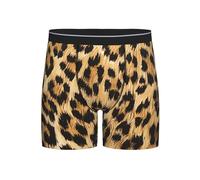 Boxer rétro imprimé léopard pour homme - Respirant - Extensible - Peau de girafe - Sous-vêtements confortables