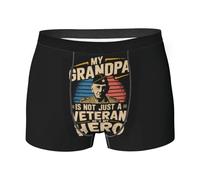 Boxer rétro « My Grandpa Is Not Just a Veteran He's My Hero » pour garçons et hommes, ultra doux et respirant, style 1015, Blanc 0., M