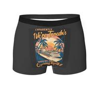 Boxer rétro We're Trouble When We Are Cruising Together pour hommes et garçons, sous-vêtements ultra doux et respirants Style481, Blanc 0., S
