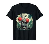 Boxer Rhino avec Gants de Boxe, Kickboxing drôle T-Shirt